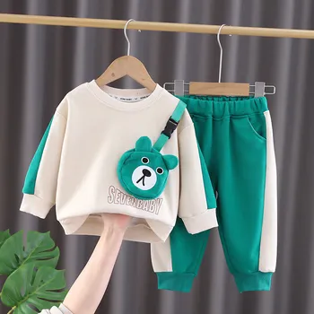 Детский весенне-осенний новый свитер для мальчиков, Корейское издание, детский модный повседневный детский комплект