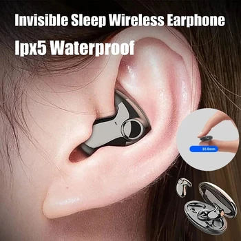 Невидимые Беспроводные наушники Для сна Скрытые Мини-Наушники IPX5 Водонепроницаемая Спортивная Гарнитура с Шумоподавлением TWS Bluetooth5.3 Наушники