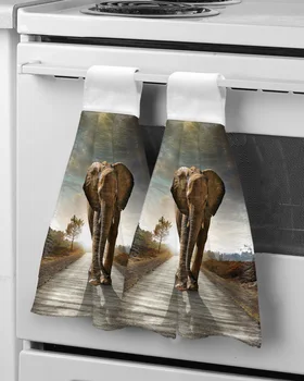 Полотенца для рук с африканским индийским слоном из микрофибры для ванной комнаты, впитывающие полотенца, Мягкие детские полотенца для рук