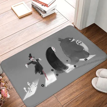 Кухня Studio Ghibli Нескользящий ковер, Фланелевый коврик для друзей Тоторо, Приветственный коврик, коврик для домашнего декора, коврик