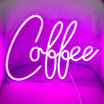 Неоновая вывеска кофейного бара на заказ, большие неоновые световые вывески для кафе, светодиодные неоновые световые вывески для декора кофейного бара, неоновые украшения с питанием от USB