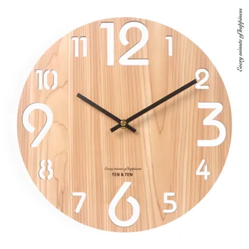 12-дюймовые креативные круглые Деревянные настенные часы в скандинавском минимализме, часы для гостиной, спальни, домашнего декора.