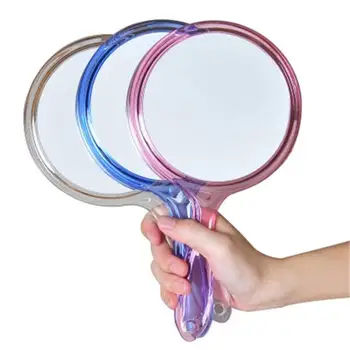 Увеличительное зеркало, легкое зеркало для макияжа округлой формы, модное двустороннее ручное увеличительное зеркало, подарочная поставка