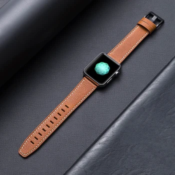 Кожаный ремешок для Apple watch band 44мм 40мм 38мм 45мм 41мм 42мм 44 мм Браслет из натуральной кожи iWatch serie 6 5 4 3 se 7 band