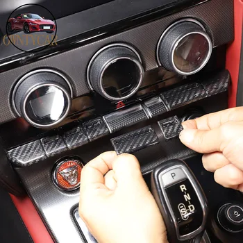 Для Jaguar F-TYPE 2013-2024 Углеродное Волокно Центральное Управление Кнопка Включения Кондиционера Крышка Декоративная Наклейка Автомобильные Аксессуары