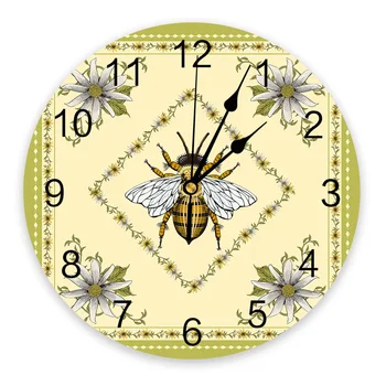 Настенные часы с цветком маргаритки и бабочкой, бесшумные цифровые часы для украшения дома, спальни, кухни, подвесные часы