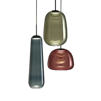 Подвесной светильник в стиле лофт, Прикроватные лампы для кафе, Подвесной светильник для домашнего декора, подвесные светильники из разноцветного стекла