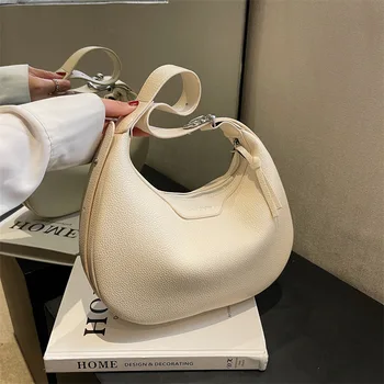 Женская сумка через плечо Женские сумки Тренд 2023 Дизайнерская мода Роскошная кожаная однотонная сумка для клецек с широким плечом подмышками