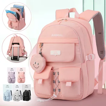 Корейский модный повседневный школьный ранец, нейлоновая водонепроницаемая дорожная сумка большой емкости, рюкзак для девочки, рюкзак ученицы младших классов средней школы