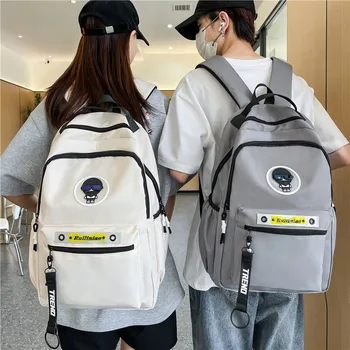 Простой студенческий школьный рюкзак Для пары ноутбуков для отдыха Портативная сумка через плечо Водонепроницаемый рюкзак с ремнем для путешествий на воздушной подушке большой емкости