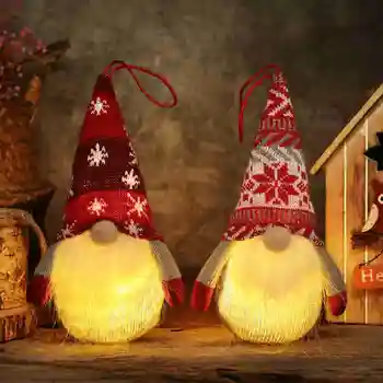 Рождественские куклы-гномы со светодиодной подсветкой Санта Клаус Веселое Рождественское украшение для дома Украшения для Рождественской елки Navidad Подарок на Новый Год
