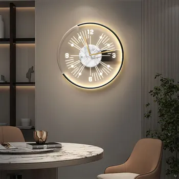 Настенные часы со светодиодной батареей, Тихие Скандинавские Большие Цифровые часы, Роскошный механизм, Настенная роспись Horloge, Мебель для гостиной