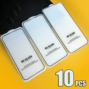 10шт Пленка Из Закаленного Стекла, Закаленная Взрывозащищенная Защитная Пленка Для Экрана Для iPhone 14 Pro Max 13 Mini 12 11 XS XR X 8 7 6 Plus SE
