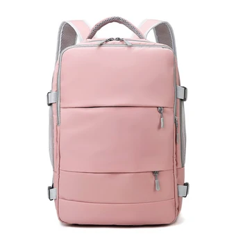 Водонепроницаемая задняя часть розового цвета с противоугонной повседневной сумкой, рюкзак, Отталкивающее Отделение для багажа, Стильный ремень для рюкзака, зарядка для женщин для путешествий