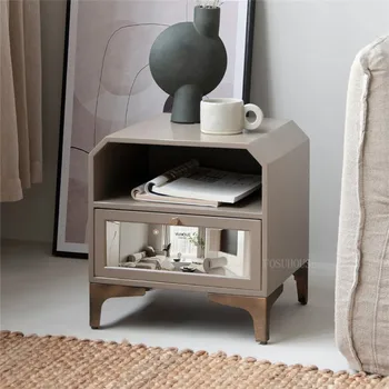 Скандинавская мебель, стол для спальни, тумбочка из дерева, современная минималистичная прикроватная тумбочка с выдвижными ящиками, тумбочки для спальни, деревянный шкаф