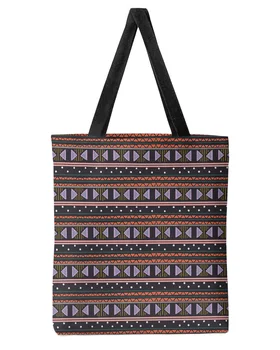 Ретро Средневековая богемная геометрия, женская сумка для покупок большой емкости, студенческие сумки многоразового использования