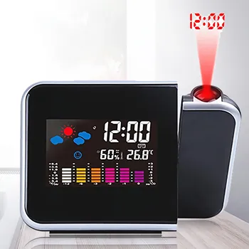 ЖК-цифровой проекционный будильник Электронный будильник с проекционным проектором времени Прикроватные часы для спальни с отключением звука