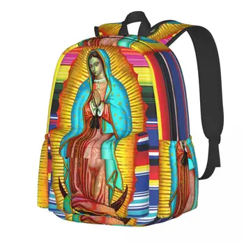 Рюкзак Девы Марии Для мальчиков и девочек, Рюкзаки с рисунком Богоматери Гваделупской, повседневные школьные сумки из полиэстера, Тренировочный Красочный рюкзак