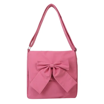 Женская сумка-мессенджер, милая Оксфордская сумка для поездок на работу, застежка-молния, декор в виде банта, большая вместимость, модный школьный рюкзак для студентов