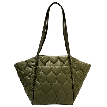 Женская сумка с верхней ручкой, стеганая сумка большой вместимости, однотонная искусственная кожа, мягкая и легкая, для женских покупок на открытом воздухе