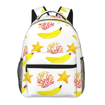 Акварельный цветочный рюкзак-банан, женский Мужской рюкзак большой емкости, уличная дорожная сумка, повседневный рюкзак