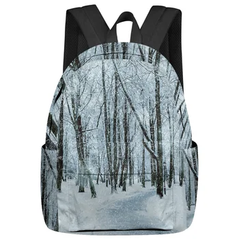 Рюкзак Woods Snow Scene, школьные сумки для подростков, студенческая сумка для ноутбука, женский повседневный рюкзак для путешествий