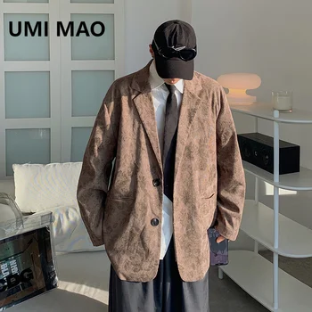 UMI MAO Премиум Маленькие Блейзеры Красивое Повседневное Пальто Для Мужчин Мужской Модный Гонконгский Стиль Ретро 2023 Осенняя Куртка Homme Y2K