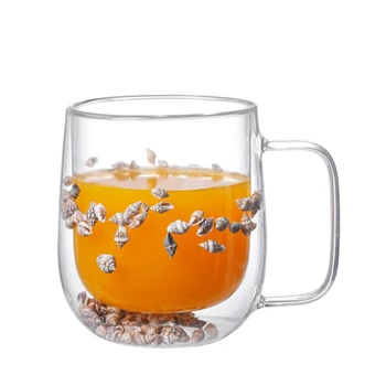 Двухслойная стеклянная чашка в виде цветка GoodLookings Подарочная стеклянная кружка из кремния с высоким содержанием бора