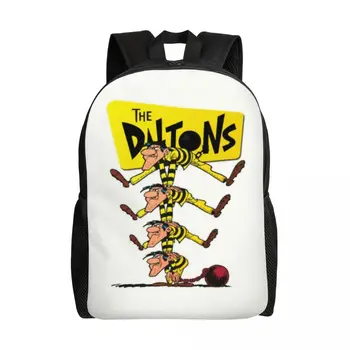 Рюкзак Lucky Luke для женщин и мужчин, сумка для книг для студентов колледжа, подходит для 15-дюймового ноутбука, сумки с комиксами Dalton Brothers, мультяшные сумки