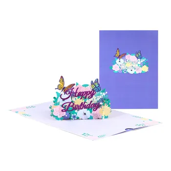 1-й День рождения, День Рождения сына, 3D Поздравительная открытка, Креативность, 3D Цветы Благодарности, Бабочка, Благословения, Вырезанные из карточек Симпатии, Набор