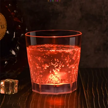 Акриловые пивные стаканчики со светодиодной подсветкой, пластиковые бокалы для вина без ножек, посуда для вечеринок в баре KTV, на заказ, для праздников OEM, оптом