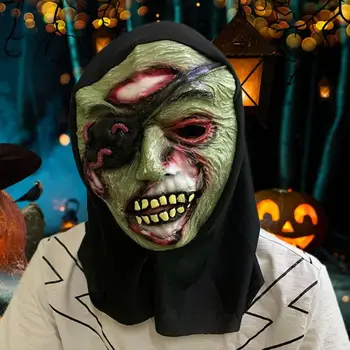 Страшный головной убор на Хэллоуин из черной ткани, реквизит для костюмированной вечеринки 