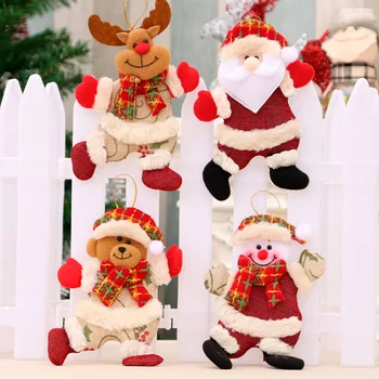 Милый кулон в виде снеговика Санта Клауса, Веселых Рождественских плюшевых игрушек, подвесных украшений, новогодних елочных украшений, рождественских принадлежностей