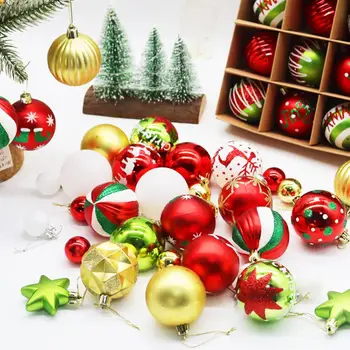 Набор рождественских шаров из 20 штук, Рождественская елка, подвесной шар, Праздничные украшения, Пластиковый Рождественский шар, подарок, Свадебные принадлежности для Рождественской вечеринки