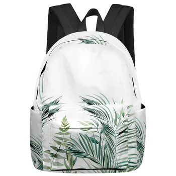 Идиллические Тропические растения, Пальмовые листья, женские и мужские рюкзаки, Водонепроницаемый школьный рюкзак для студентов, мальчиков и девочек, сумки для ноутбуков Mochilas