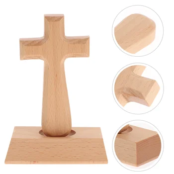 Украшения в виде деревянного креста Незаконченный Деревянный крест Отдельно Стоящая Натуральная Скульптура Католический крест для поделок своими руками