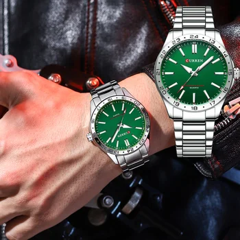 Современные и удобные часы Кварцевые классические деловые наручные часы со светящимися стрелками Мужские часы на ремешке из нержавеющей стали