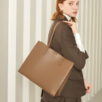 Большая сумка из натуральной кожи, женская сумка старшего дизайнера большой вместимости на одно плечо, сумка-тоут