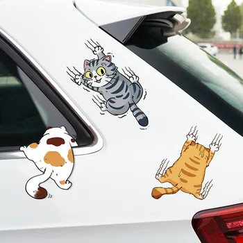 Забавная наклейка для автомобиля с домашним котом, лазающие кошки, наклейки для укладки животных, украшения кузова автомобиля, креативные наклейки, аксессуары для автодекора автомобиля