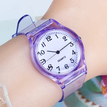 Прозрачные женские часы Повседневные круглые Цифровые спортивные часы Светящиеся наручные часы Модные желеобразные часы Relogio Feminino