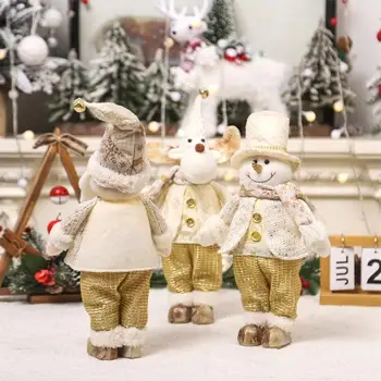 Рождественские куклы, Декор для елки, Новогоднее украшение, Северный Олень, Снеговик, Санта-Клаус, Стоящая Кукла, Украшение Navidad, Счастливого Рождества 2023 г.