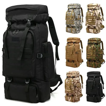 80Л, дорожная сумка для скалолазания большой емкости, тактический военный рюкзак, женские армейские сумки, холщовая сумка-ведро, спортивная сумка на плечо, мужская