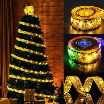 Новогодние Светящиеся Светодиодные Украшения для Рождественской Елки Ленточная Лампа Glow Party Fairy String Light Festival Decoration Supplies