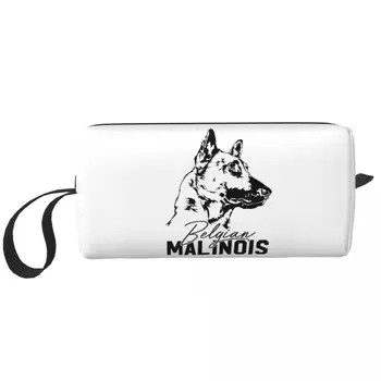Изготовленная на заказ сумка для туалетных принадлежностей для собак породы Бельгийская овчарка Малинуа для женщин, органайзер для косметики, коробка для хранения косметики для леди