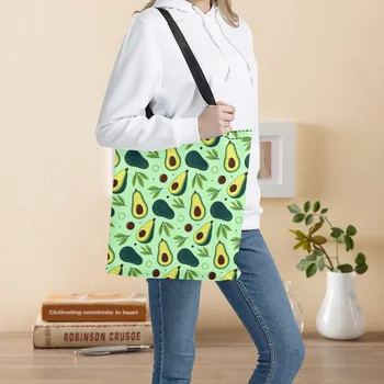 Женские сумки через плечо цвета авокадо, тканевые сумки, портативная школьная сумка для студенток большой емкости, многоразовая складная