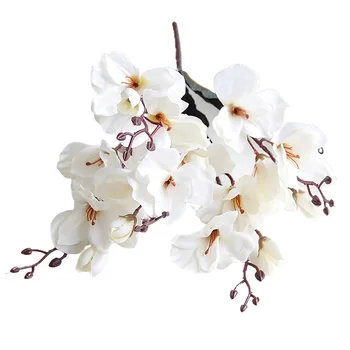 Неожиданная находка, композиции из искусственных орхидей, Украшение стола, Шелковые цветы, Белые лепестки с фиолетовыми искусственными кладбищенскими цветами