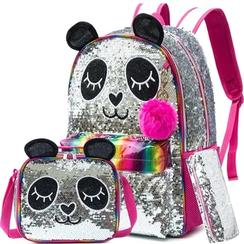 Школьные сумки для детей Рюкзаки для школы Рюкзак для девочек подростков Женская сумка с пайетками из мультфильма 