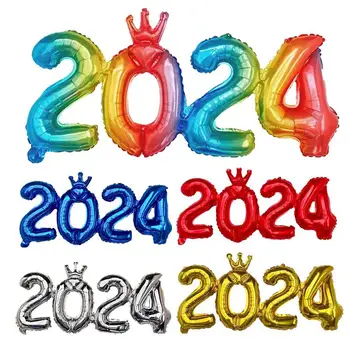 2024 Новогодние Воздушные шары 16 дюймов Золото Серебро Розовое Золото 2024 Выпускные Украшения Класс украшений для рождественской вечеринки 2024 года