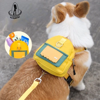 Водонепроницаемый рюкзак для домашних животных для собак, сумка для щенков с ошейником для шлейки, рюкзак для закусок для собак, аксессуары для собак французского бульдога