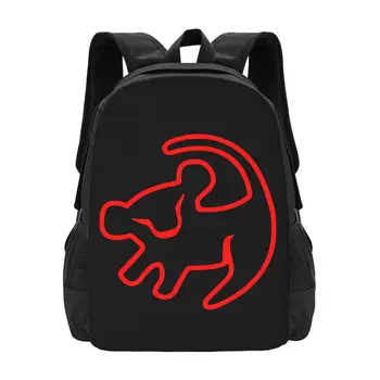 Простой Стильный студенческий школьный рюкзак с рисунком Красного младенца Симбы, Водонепроницаемый Повседневный рюкзак большой емкости, дорожный рюкзак для ноутбука